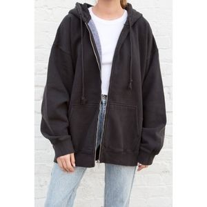 Black/Dark Grey Oversized Zip-Up Hoodie